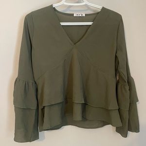 Olive green long sleeve blouse